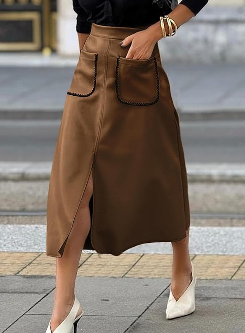 Happy Sailed Faux Suede Skirt 