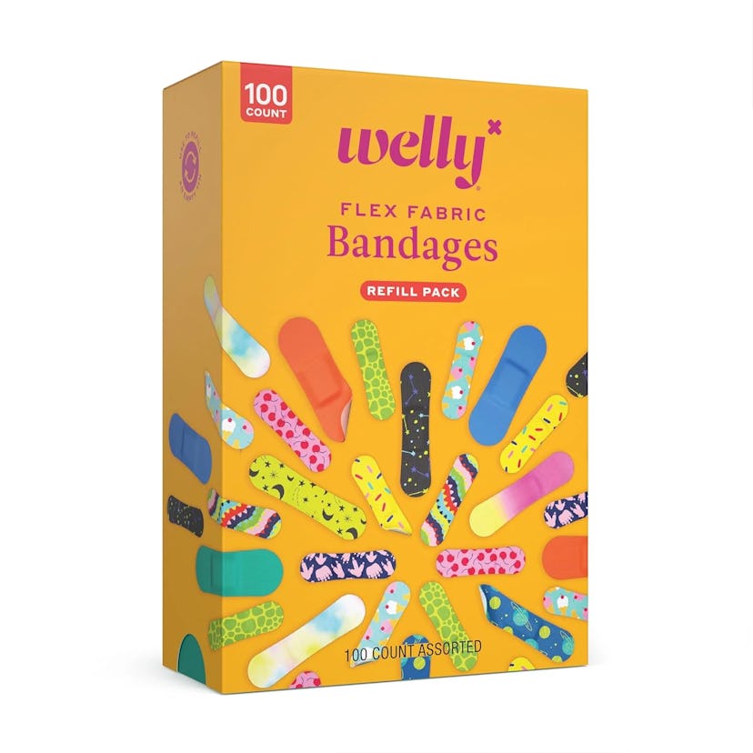 Welly Flex Fabric Bandages, Refill Pack Bravery Badges for Kids, Assorted Sizes, 100 Count