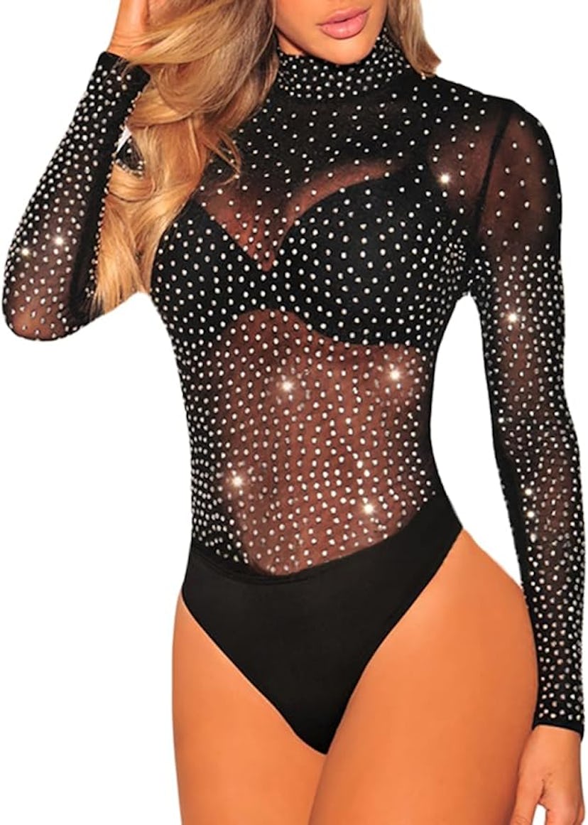 Lrady Mesh Turtleneck Bodysuit