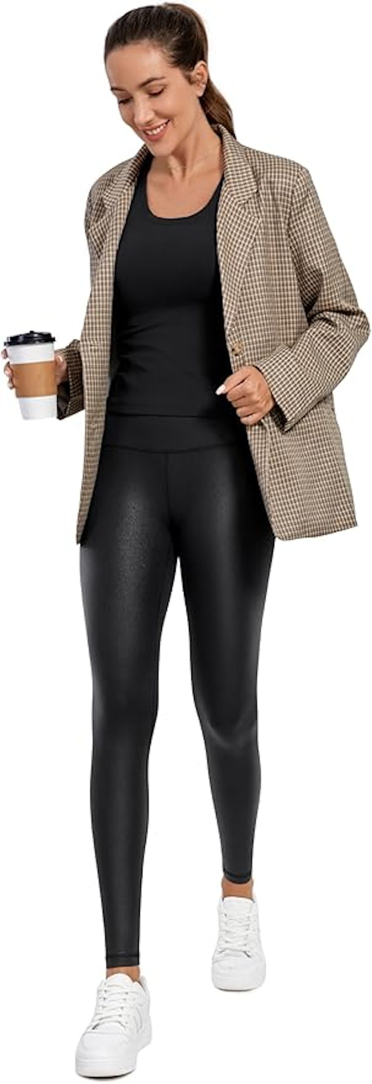 CRZ YOGA Faux Leather Leggings 