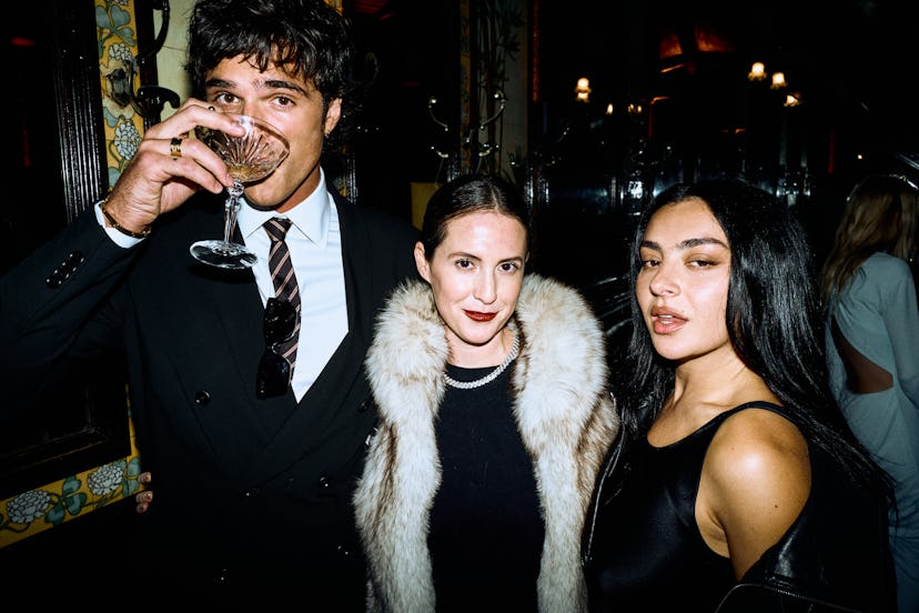 Jacob Elordi, W Editor in Chief Sara Mooves and Charli xcx. Photo by Myles Hendrik