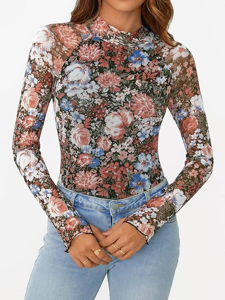 AUTOMET Mesh Mockneck Top
