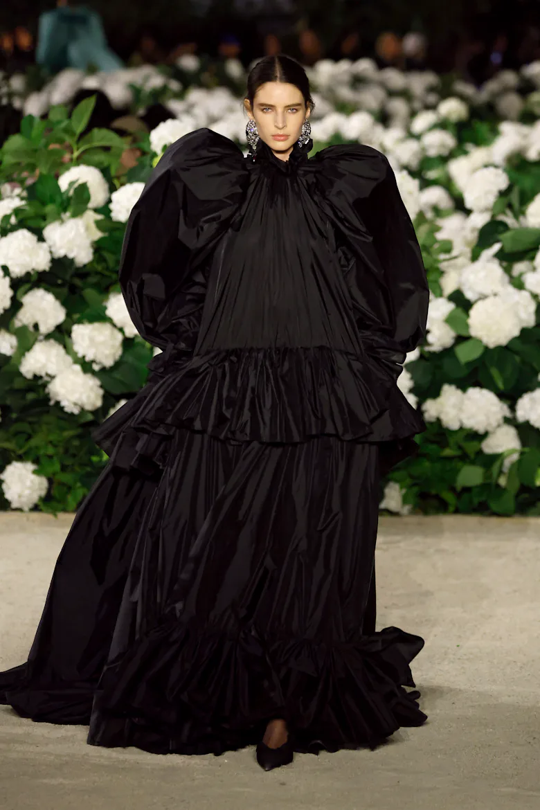 A model walks the runway during the Saint Laurent Womenswear Spring/Summer 2026 show as part of Pari...