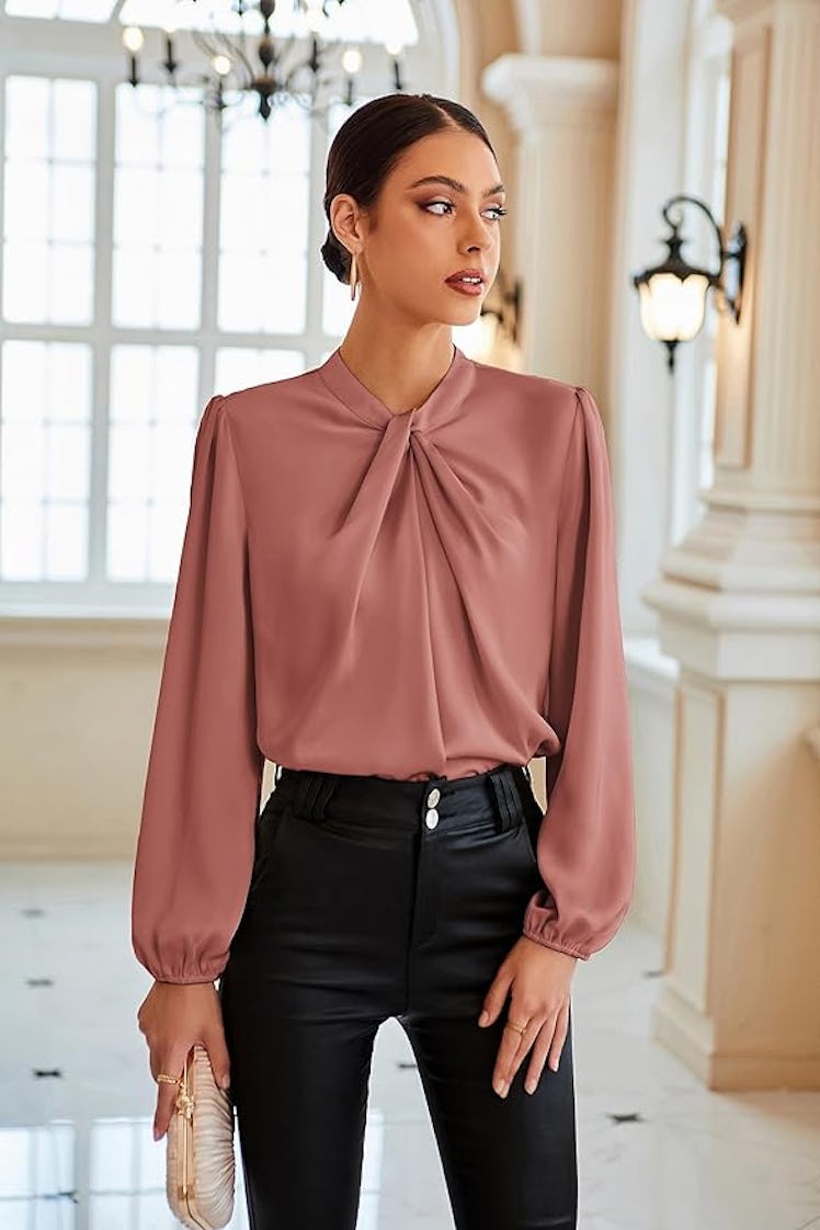 GRACE KARIN Satin Blouse