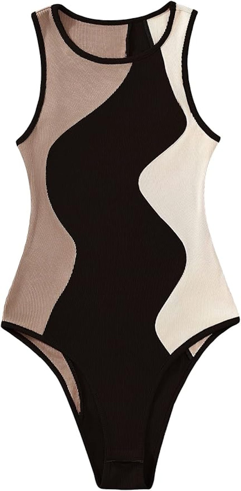 Verdusa Wavy Scoop-Neck Bodysuit