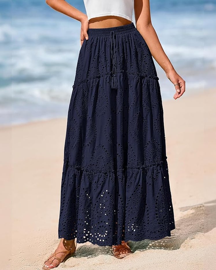 BTFBM Eyelet Maxi Skirt