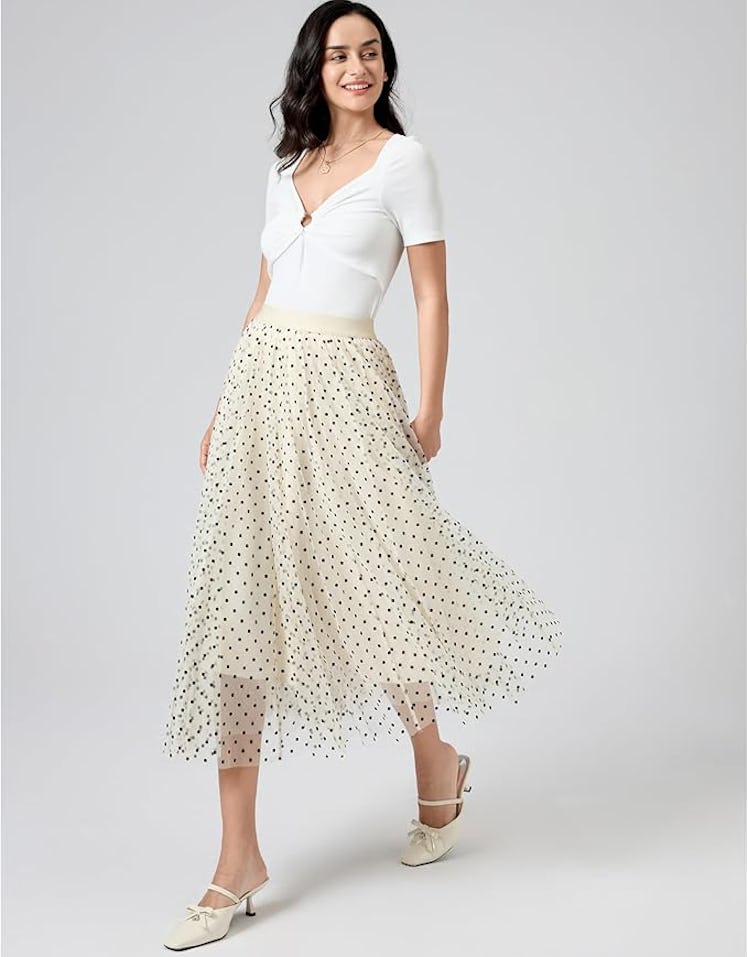 Mliyasan Tulle Midi Skirt