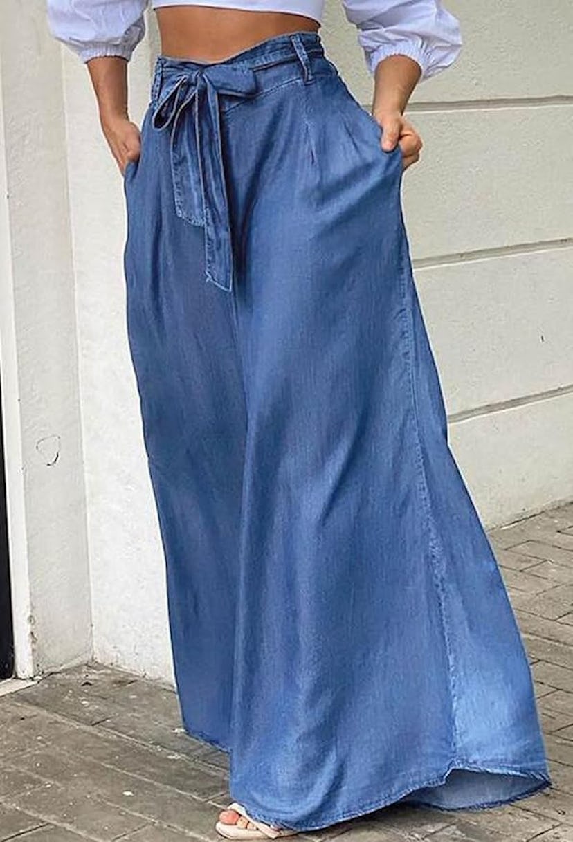 loveimgs Tie-Front High-Waisted Denim Pants