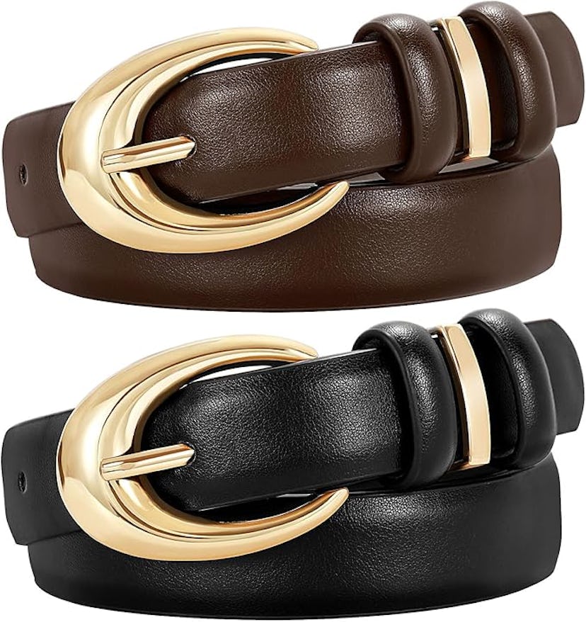TRIWORKS Faux Leather Belts (2-Pack)