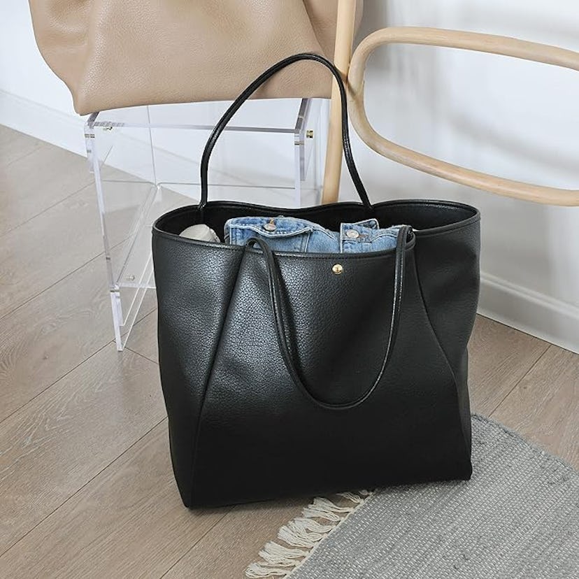 HOXIS Oversized Leather Tote Bag