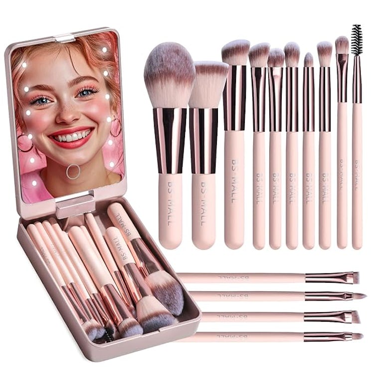 BS-MALL Makeup Brushes Set with LED Mirror 