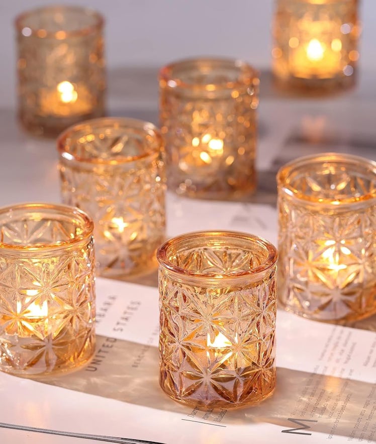 TripodBird Glass Votive Candle Holders (Set of 12)