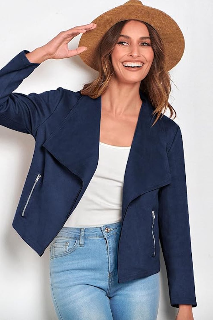 PRETTYGARDEN Faux Suede Jacket