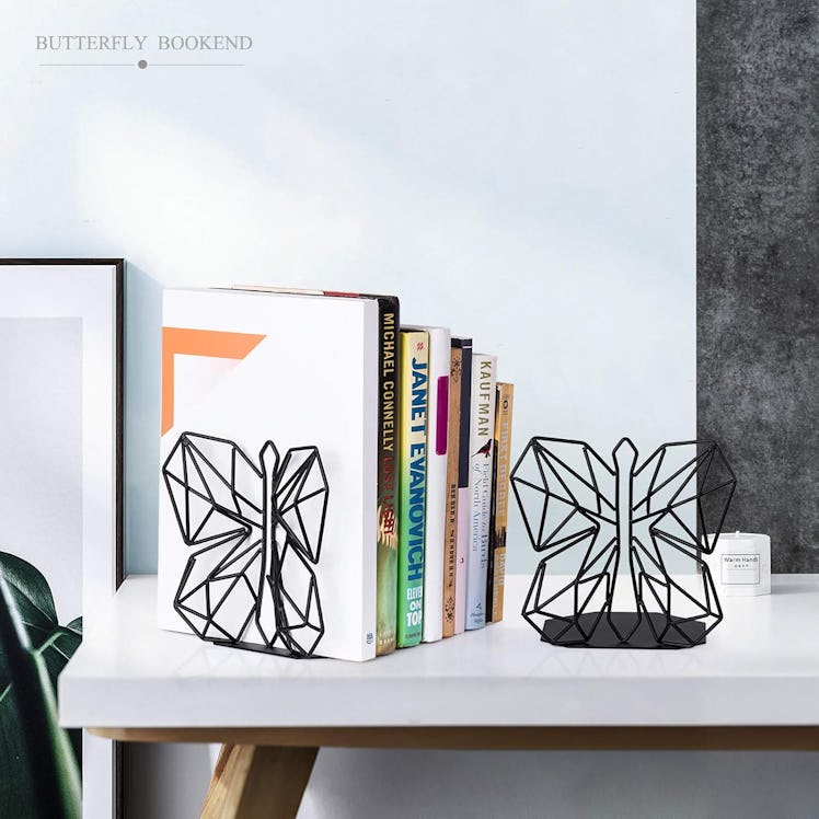 Alsonerbay Metal Geometric Bookends (1 Pair)