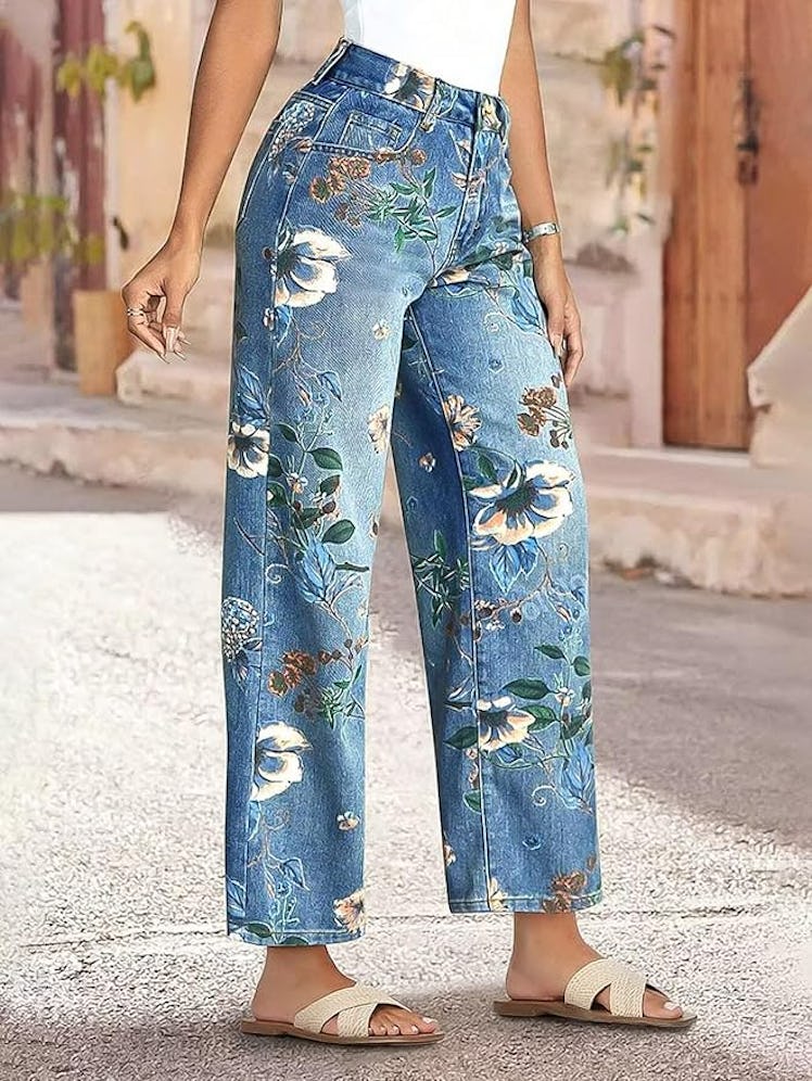 Flamingals Floral Straight-Leg Jeans
