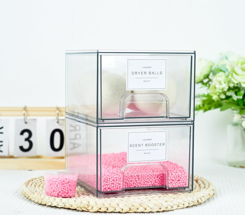 Rolheit Laundry Room Storage Drawers with Labels (2-Pack)