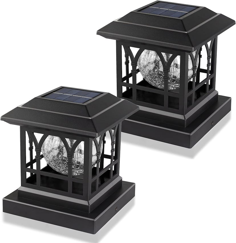 AEFRELEOHT Solar Post Cap Lights (2-Pack)