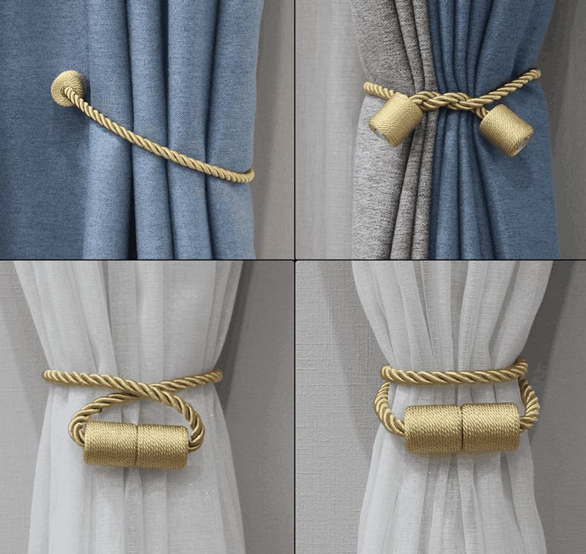 Porlau Magnetic Curtain Tiebacks (4-Pack)