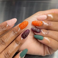Fall 2025's biggest nail art trend, from sweater-inspired textures to sepia nails.