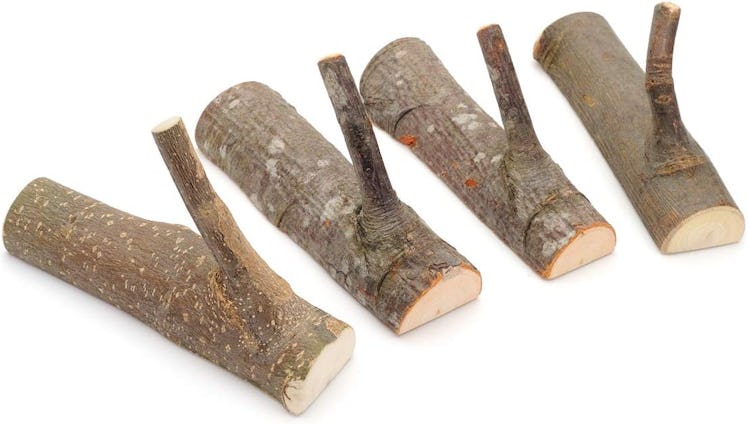 YANGQIHOME Real Wood Tree Branch Wall Hooks (4-Pack)