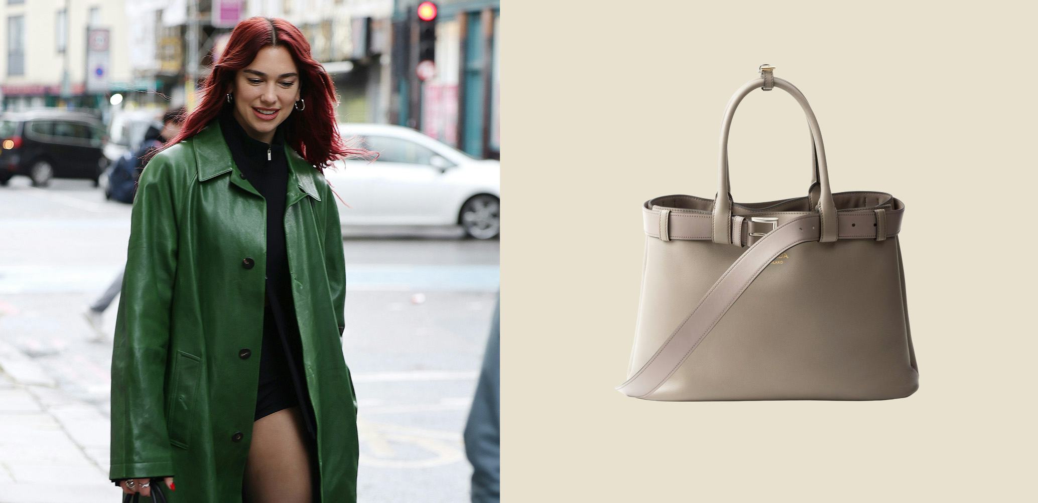 Dua Lipa, Elsa Hosk, & More It Girls Can't Get Enough Of This Belted Prada Bag