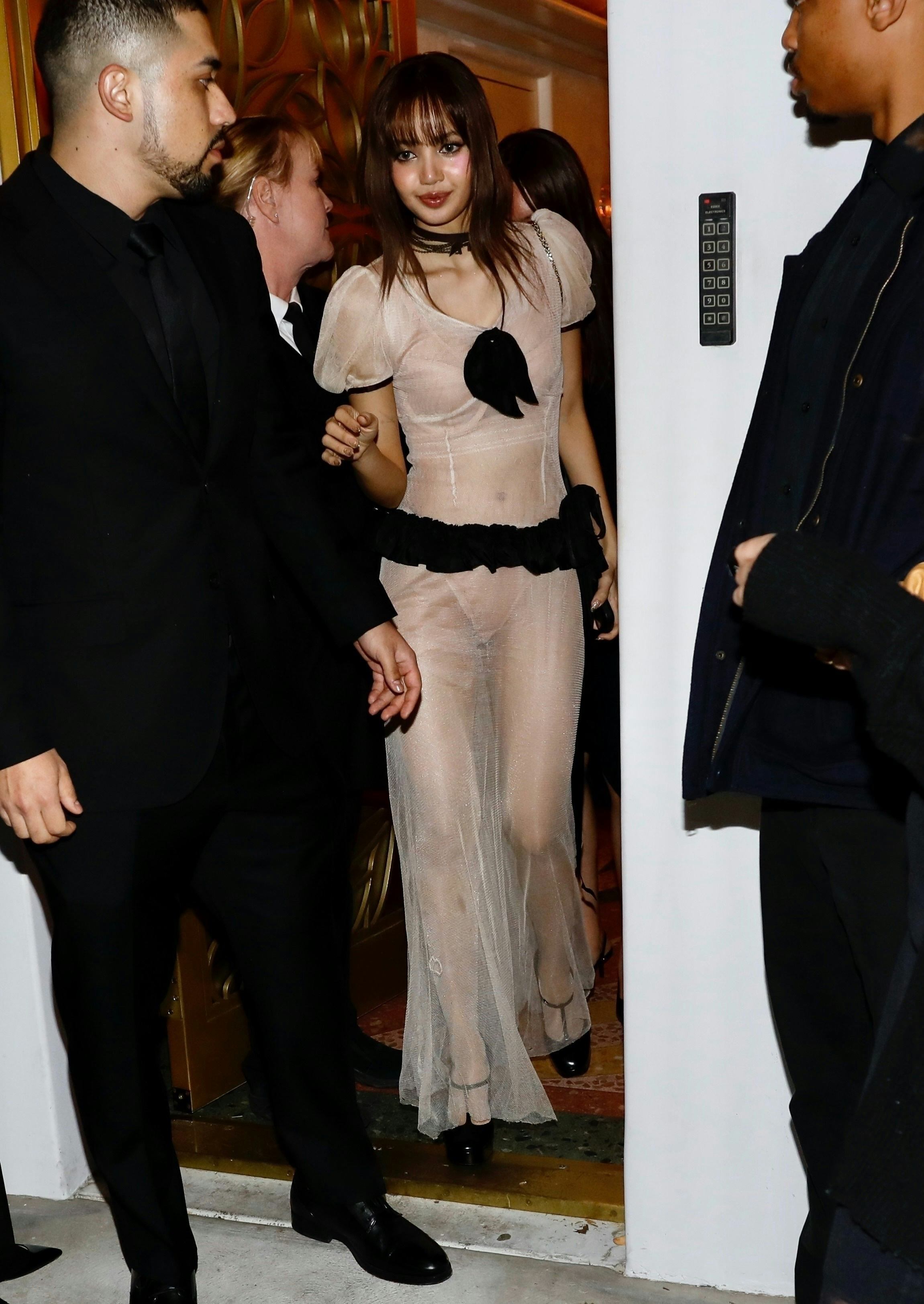Lisa exits Vas J Morgan’s Golden Globes after-party in Los Angeles