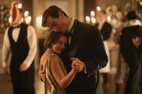 Mia McKenna Bruce and Corey Mylchreest in Agatha Christie's Seven Dials. Photo via Netflix