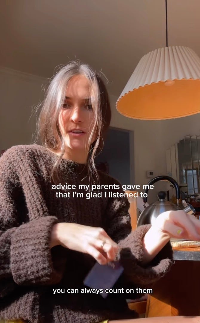 Mom Shares "Nuggets Of Advice" From Parents: "Run From A Moody Man"