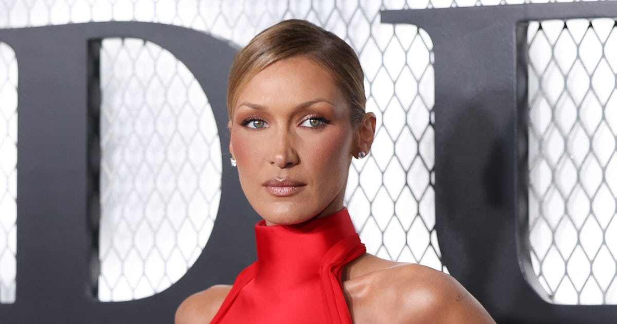Bella Hadid Freed The Nipple In A Red-Hot Sheer Gown