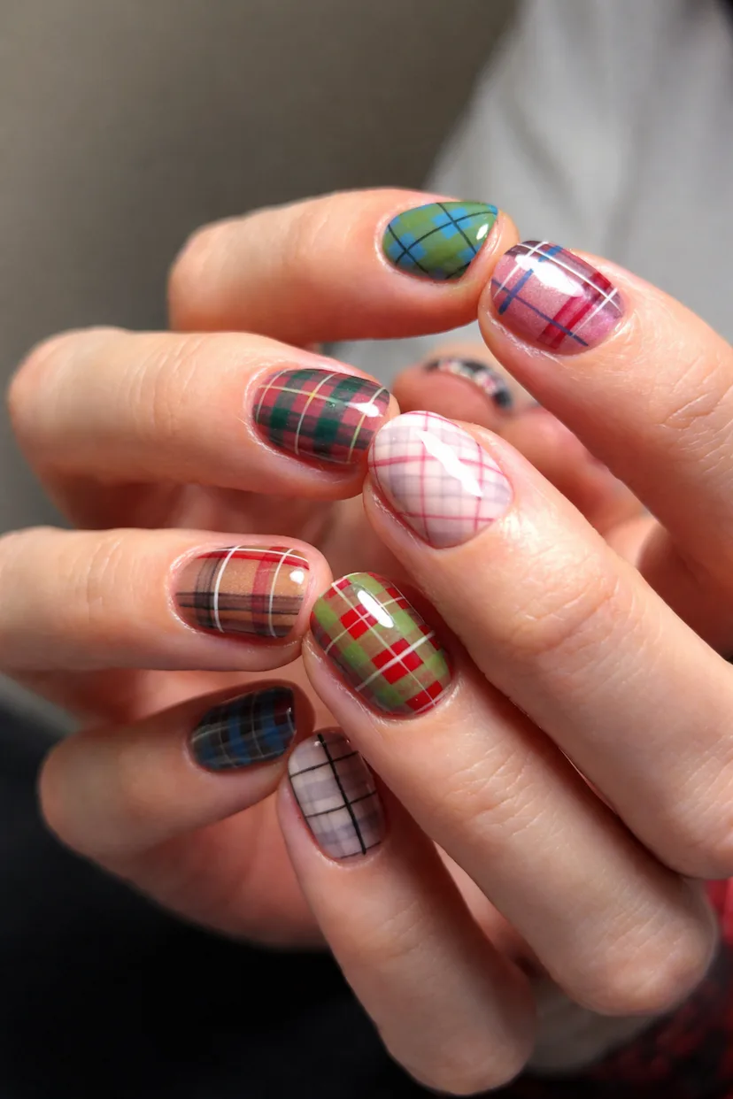 mismatched nail art