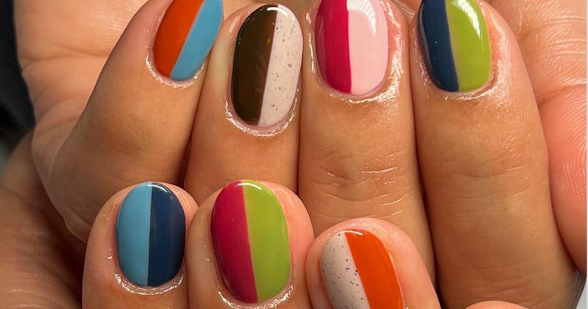Power-Clashing Polka Dots, Plaid, & More Eye-Catching Mismatched Nail Ideas