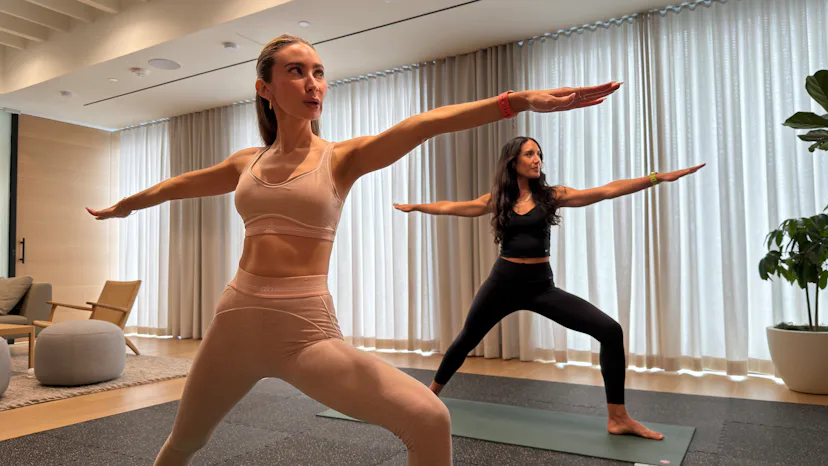 Working out with Apple's Fitness+.