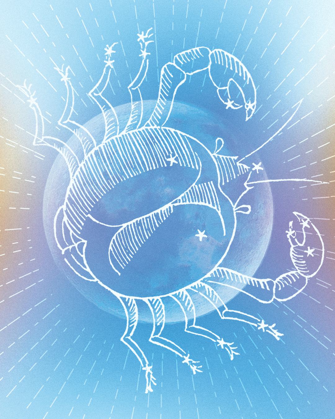 january 2026 horoscope cancer full moon illustration