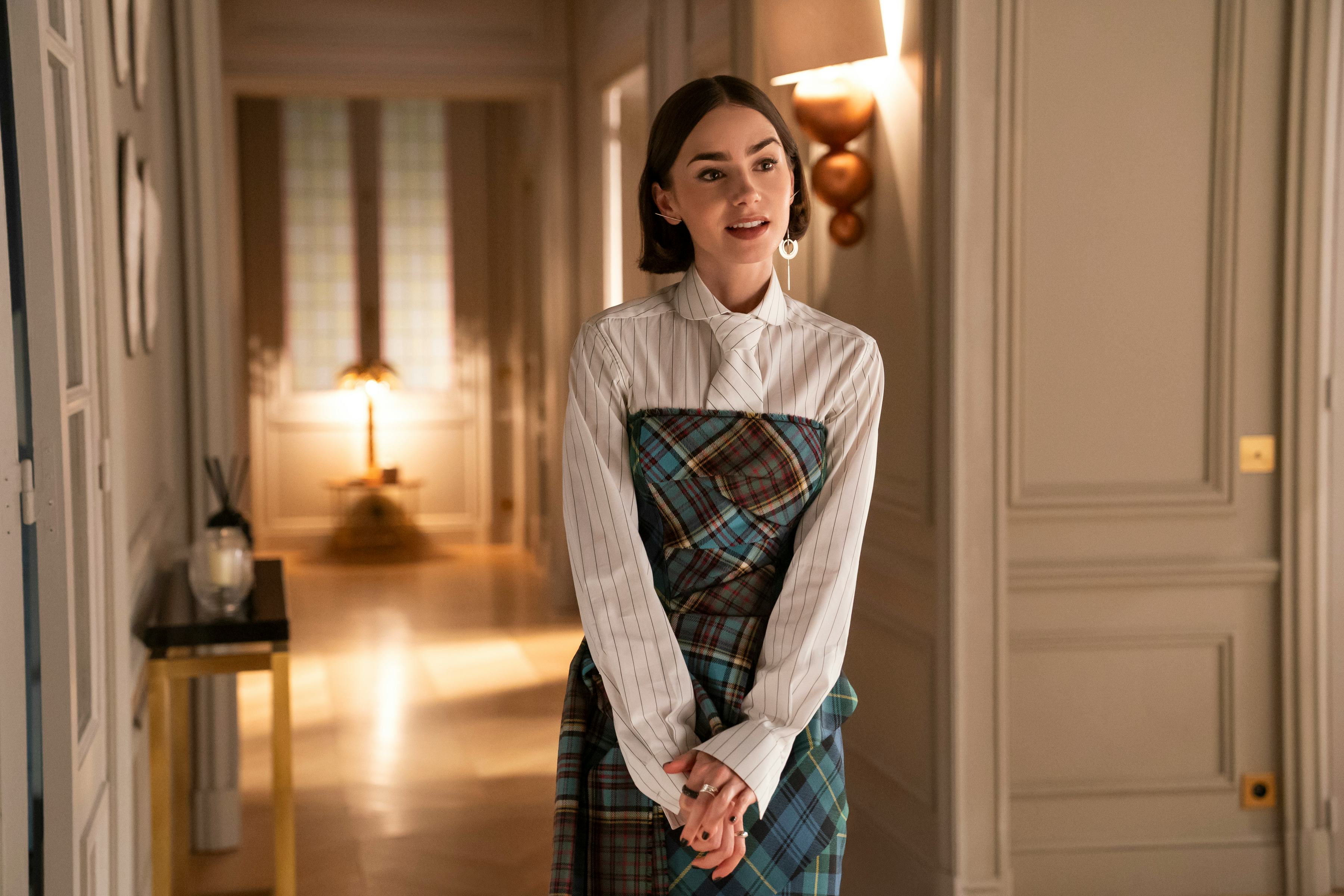  Lily Collins on Emily in Paris Season 5. Photo via Netflix