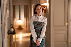 Lily Collins on Emily in Paris Season 5. Photo via Netflix