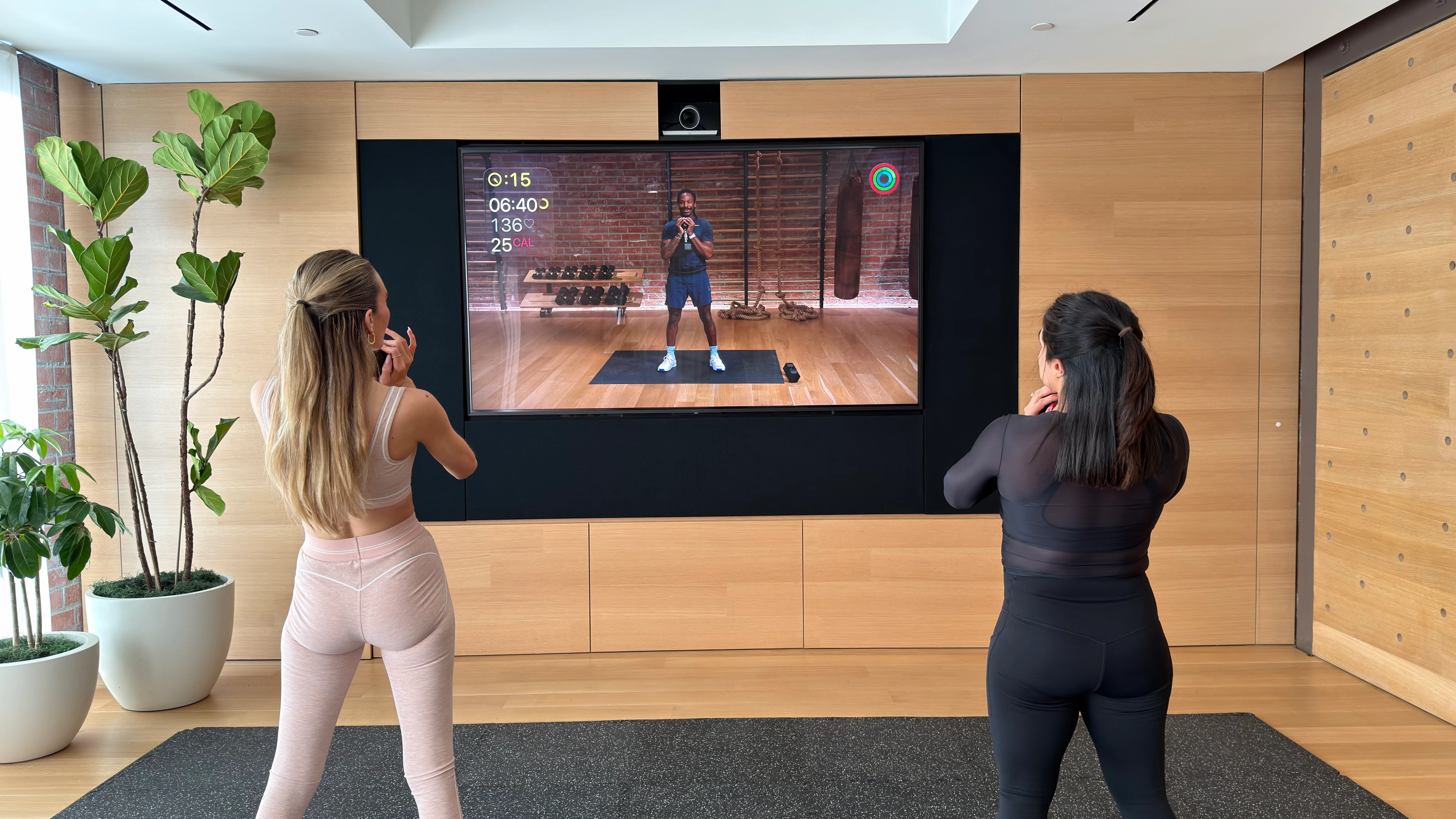 Working out with Apple's Fitness+.