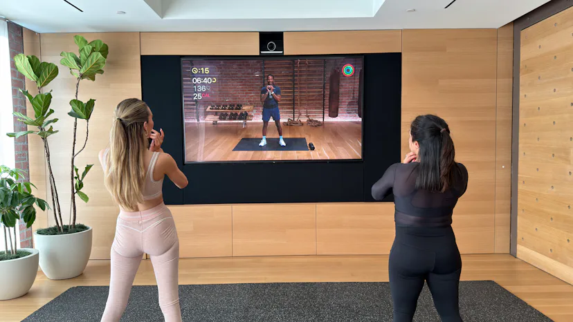 Working out with Apple's Fitness+.