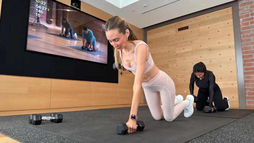 Working out with Apple's Fitness+.