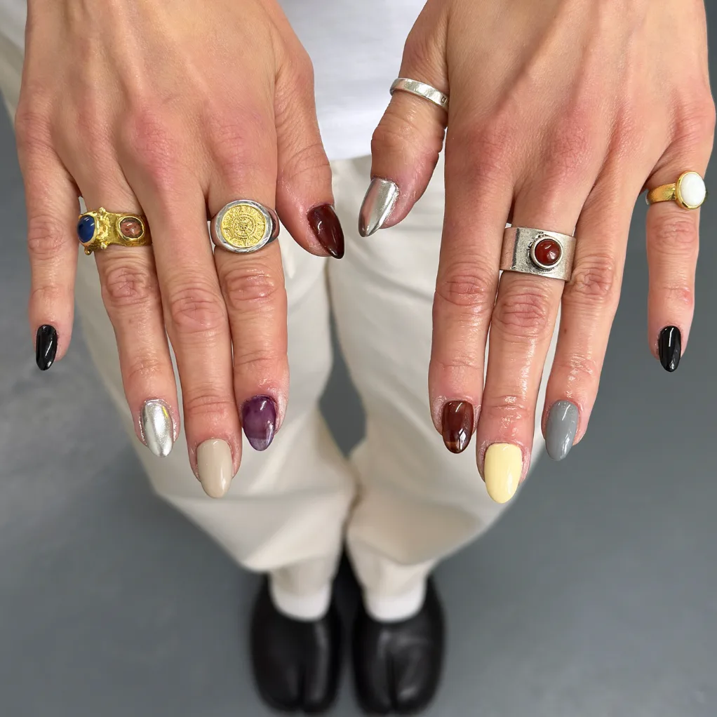 mismatched nail ideas