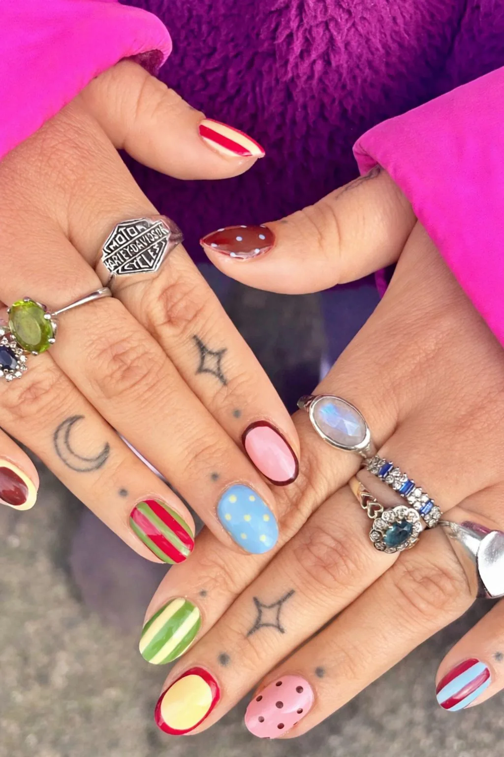 mismatched nail designs