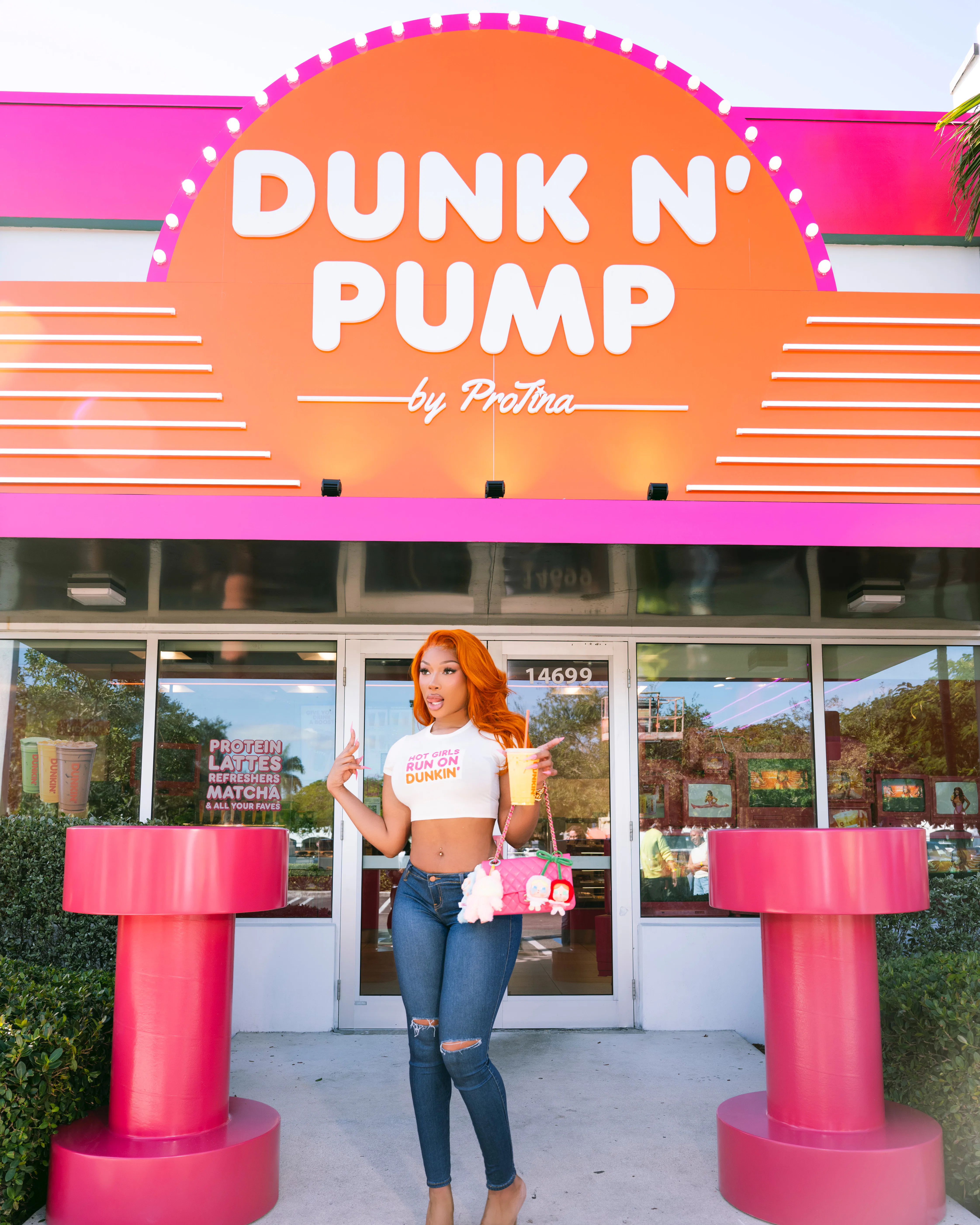 Megan Thee Stallion Paired A Dunkin' Crop Top With Cheugy Skinny Jeans