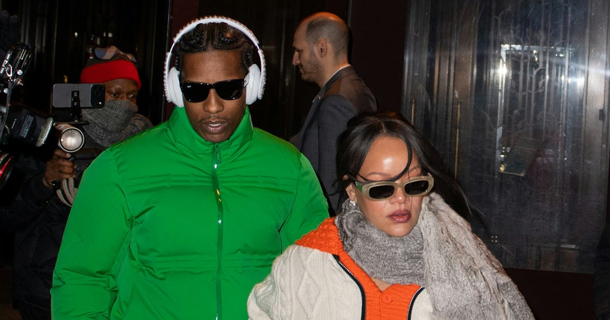 Rihanna & A$AP Rocky Stand Up to the Chill in Colorful Winter Coats