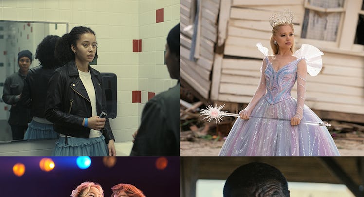 From left to right: Chase Infiniti in "One Battle After Another", Ariana Grande in "Wicked: For Good...