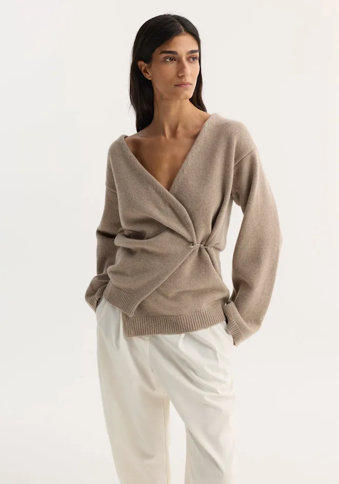 Off-Shoulder Wrap Cardigan