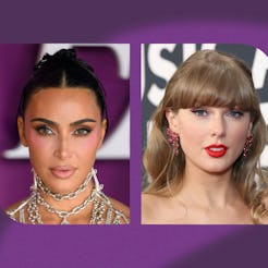 Kim Kardashian and Taylor Swift. Photos via Getty Images