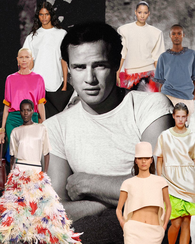 Clockwise from bottom left: Looks from the spring 2026 runways of, Chanel, Fendi, LII, Bottega Venet...