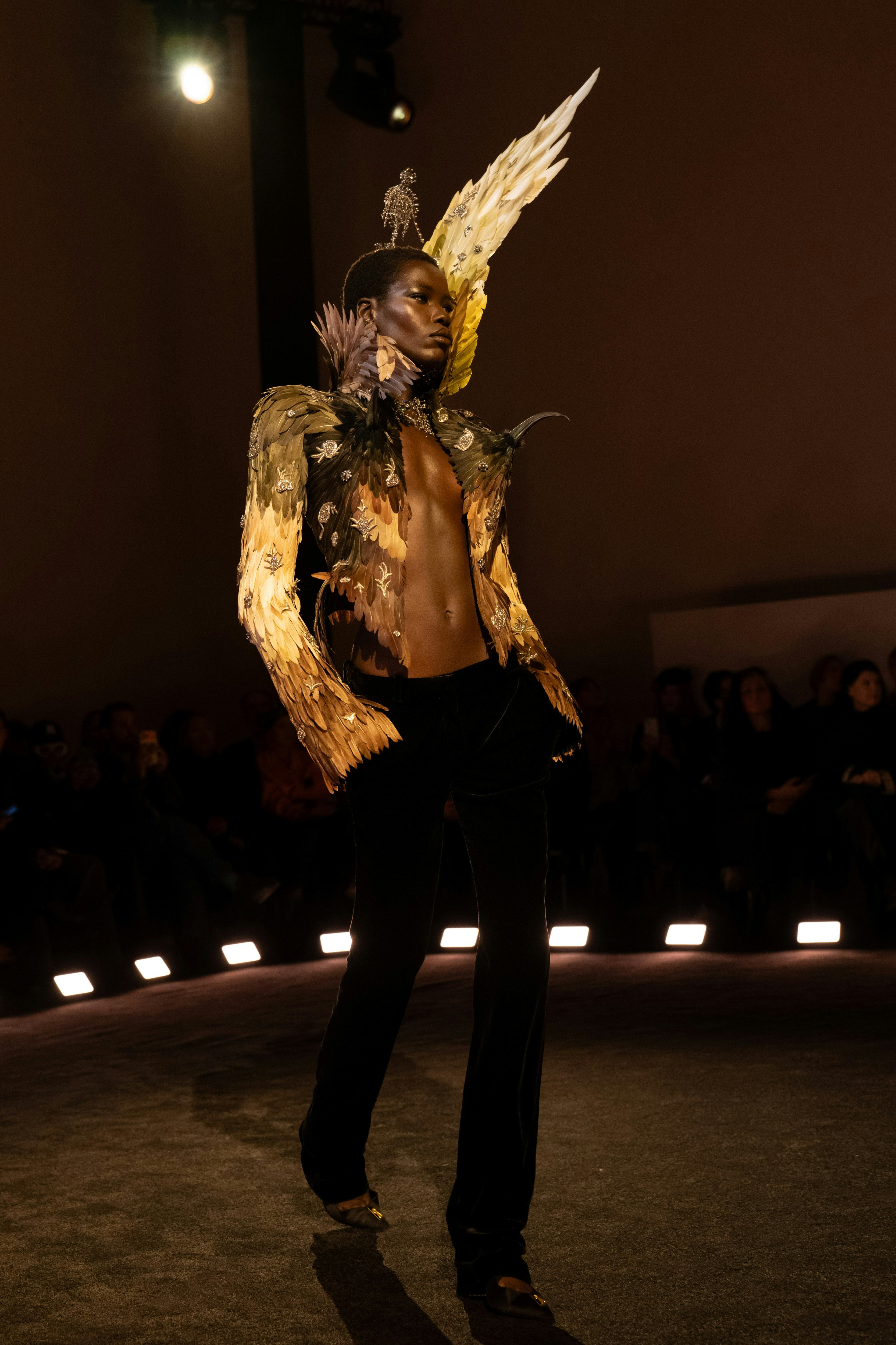 a look from schiaparelli couture spring 2026 runway show in paris