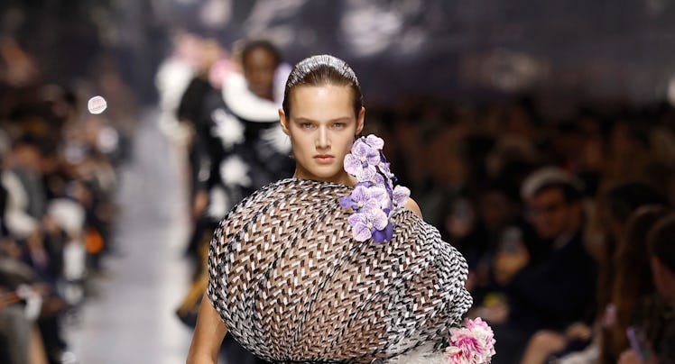 A model walks the runway during the Christian Dior Haute Couture Week Spring/Summer 2026 show as par...
