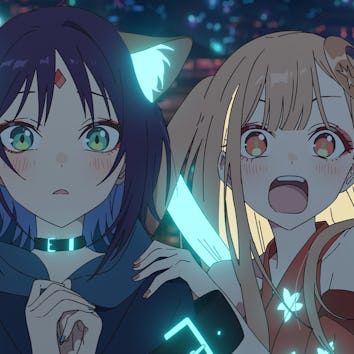 Iroha Sakayori (Anna Nagase) and Kaguya (Yūko Natsuyoshi) in Cosmic Princess Kaguya!