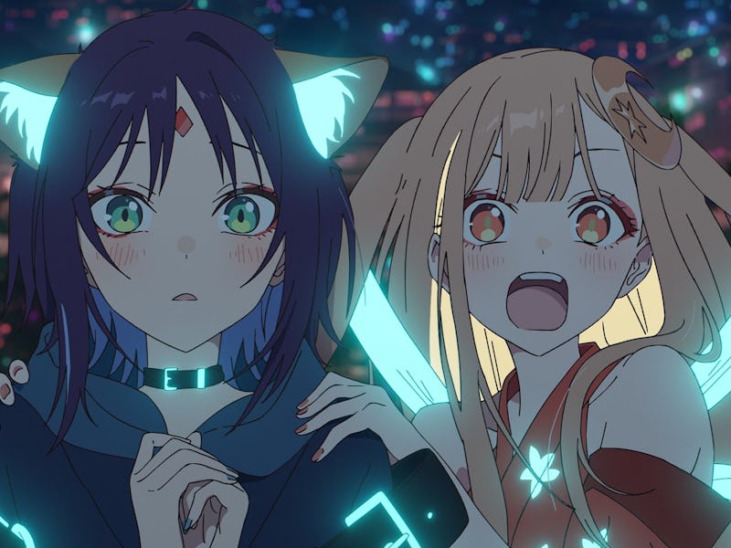 Iroha Sakayori (Anna Nagase) and Kaguya (Yūko Natsuyoshi) in Cosmic Princess Kaguya!